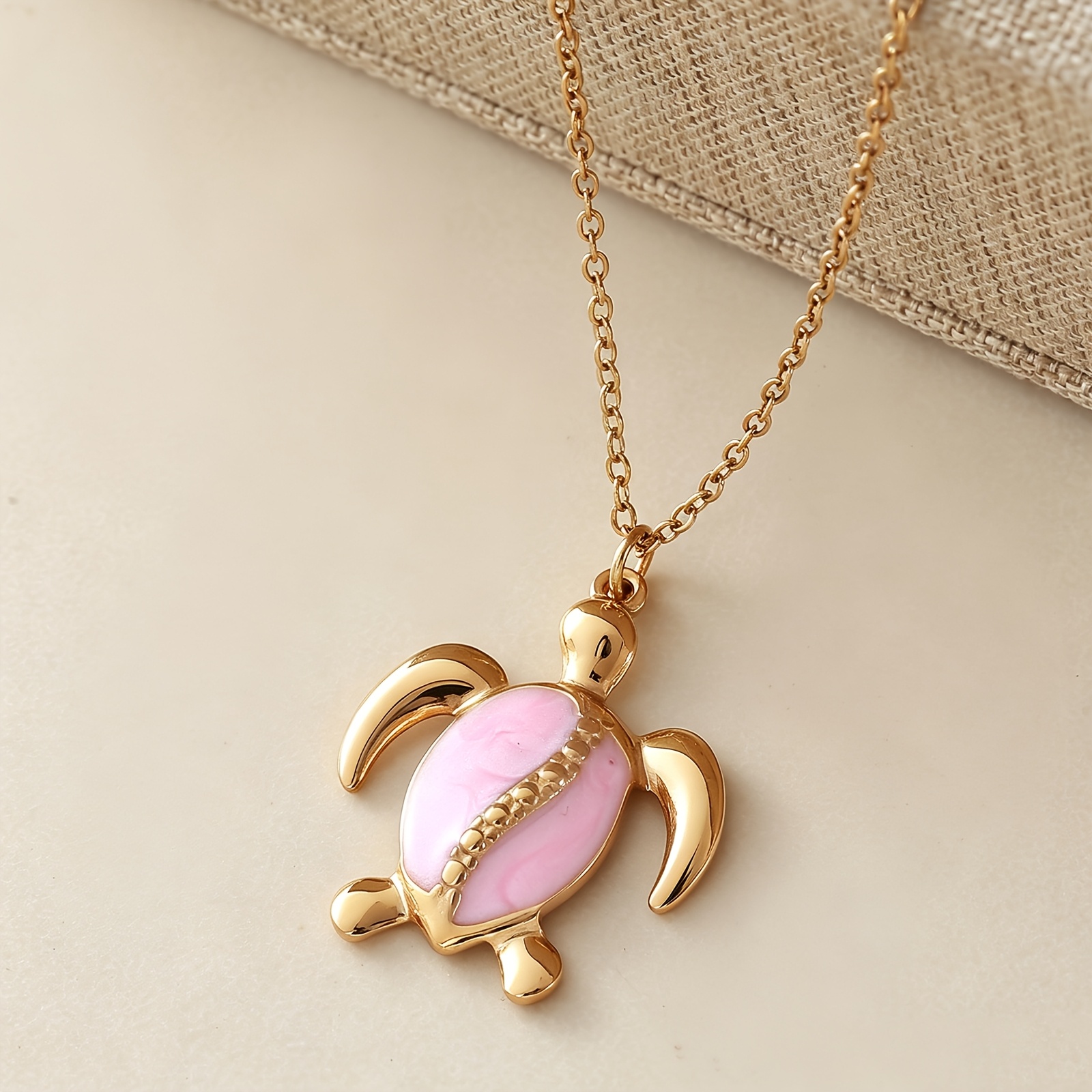 Women's 18K Golden Plated Turtle Pendant Necklace — Ocean Style